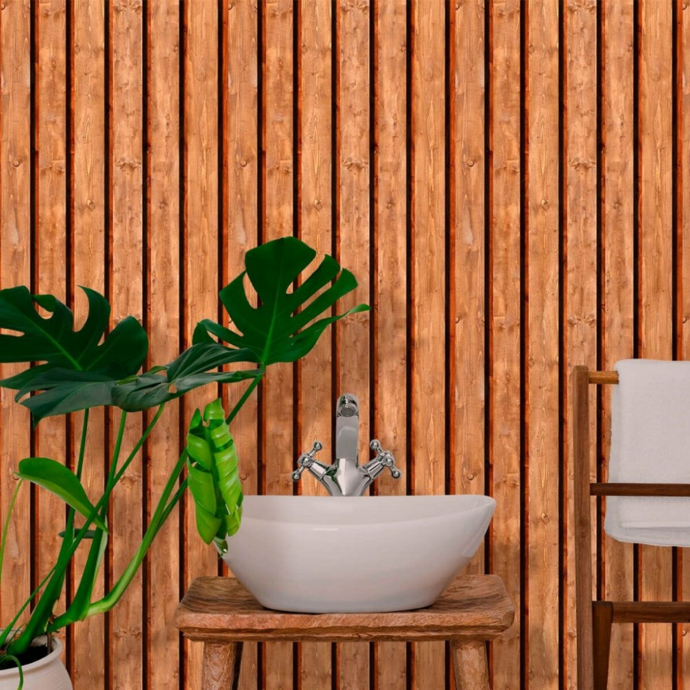 Papel de Parede Madeira Ripado Por Do Sol Papel de Parede Madeira Ripado Por Do Sol