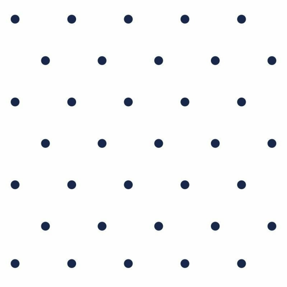 Papel de Parede Poá Branco e Azul Escuro