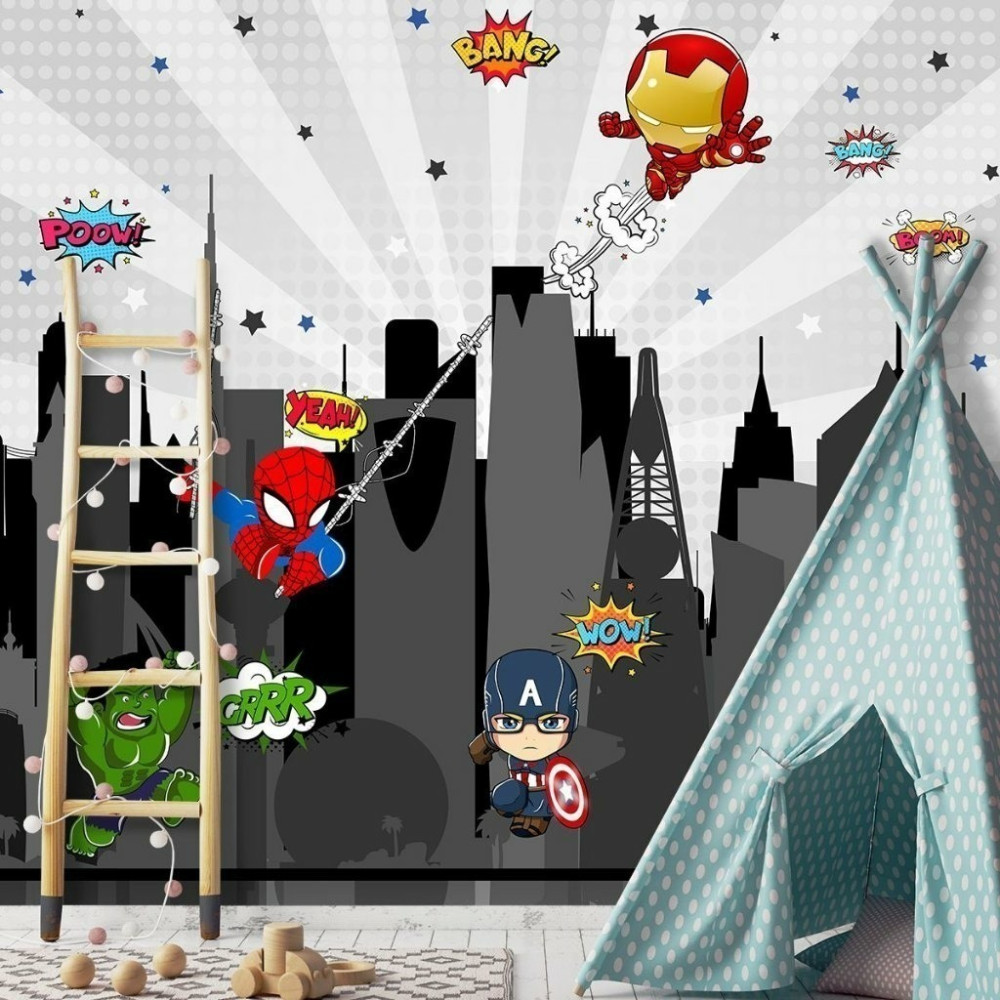 Papel de Parede Personalizado Heróis Cute Papel de Parede Personalizado Heróis Cute