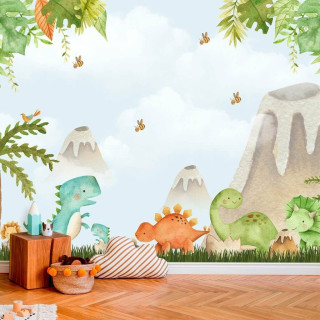 Papel de Parede Personalizado Baby Dinos