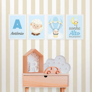 Kit de Placas Decorativas Ovelhas Cute