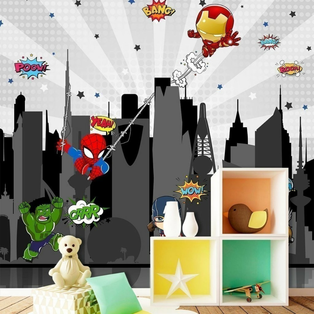 Papel de Parede Personalizado Heróis Cute Papel de Parede Personalizado Heróis Cute