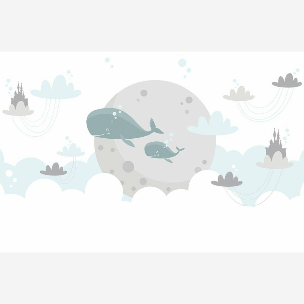 Papel de Parede Personalizado Baleia Lunar