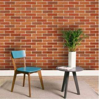 Papel de Parede Tijolinho em Tons de Laranja e Vermelho