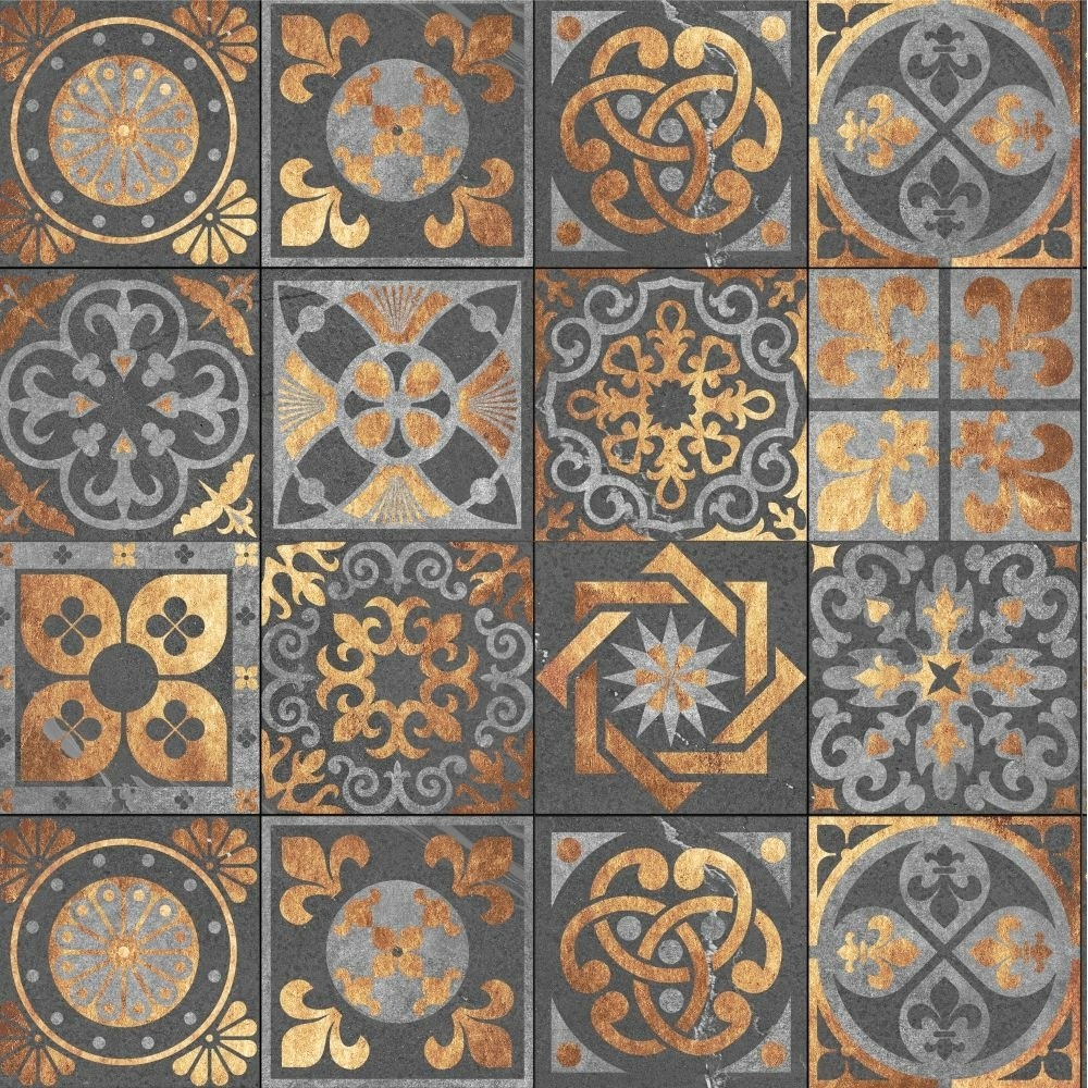 Adesivo de Azulejo Hidráulico Gold