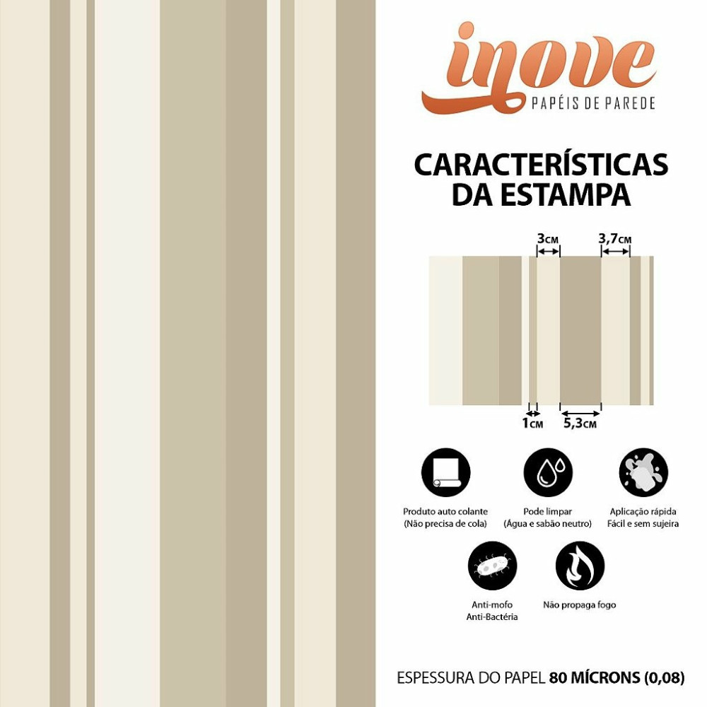 Papel de Parede Listrado Bege