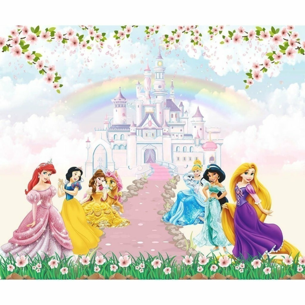 Papel De Parede Personalizado Princesas Na Passarela Do Castelo Encantado
