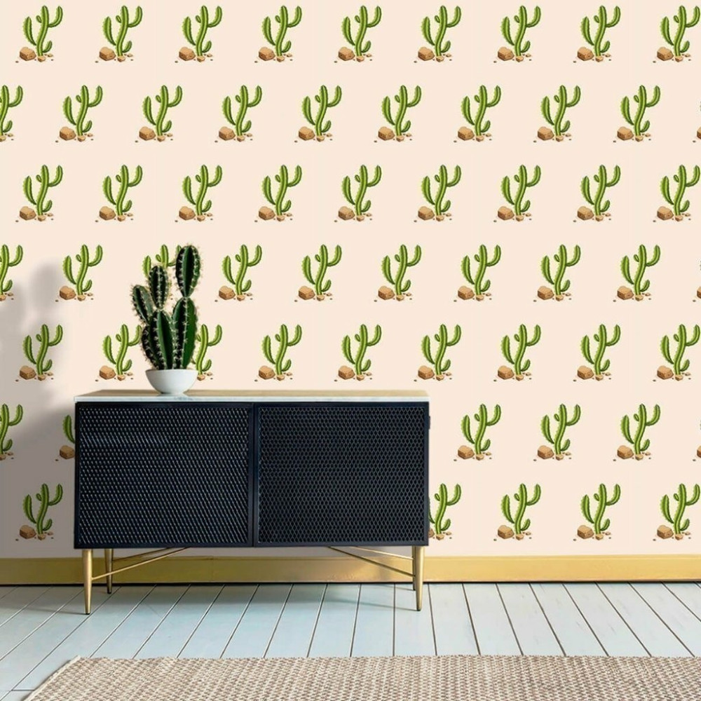 Papel de Parede Personalizado Cactos Delicados