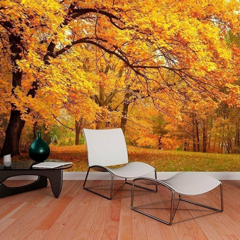 Papel de Parede Personalizado Folhas de Outono Papel de Parede Personalizado Folhas de Outono