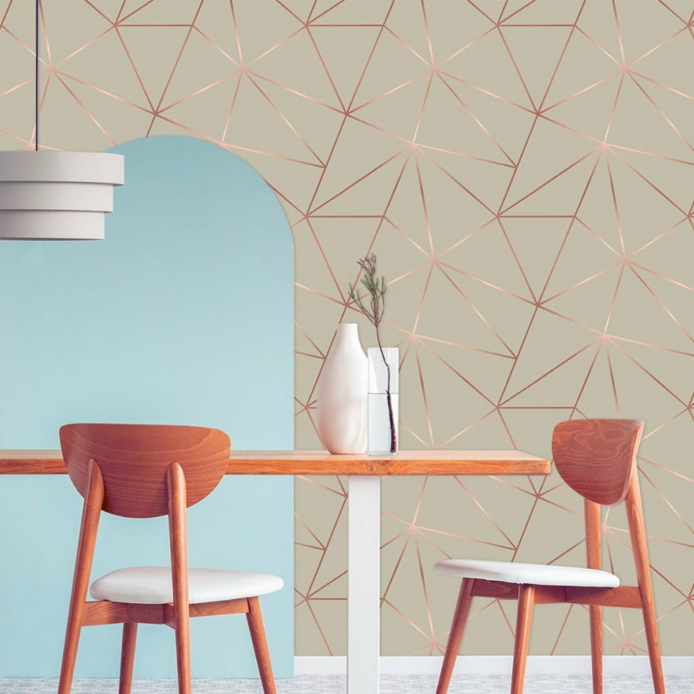 Papel de Parede Zara Fendi Rose Gold