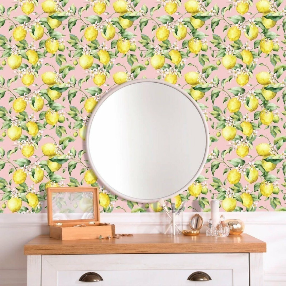 Papel de Parede Personalizado Watercolor Lemon