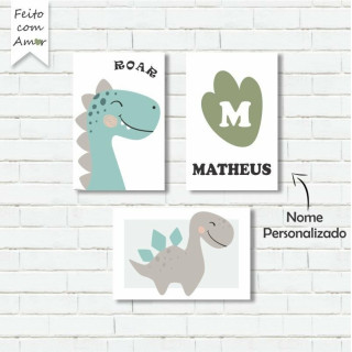 kit de Placas Decorativa Dinossauros