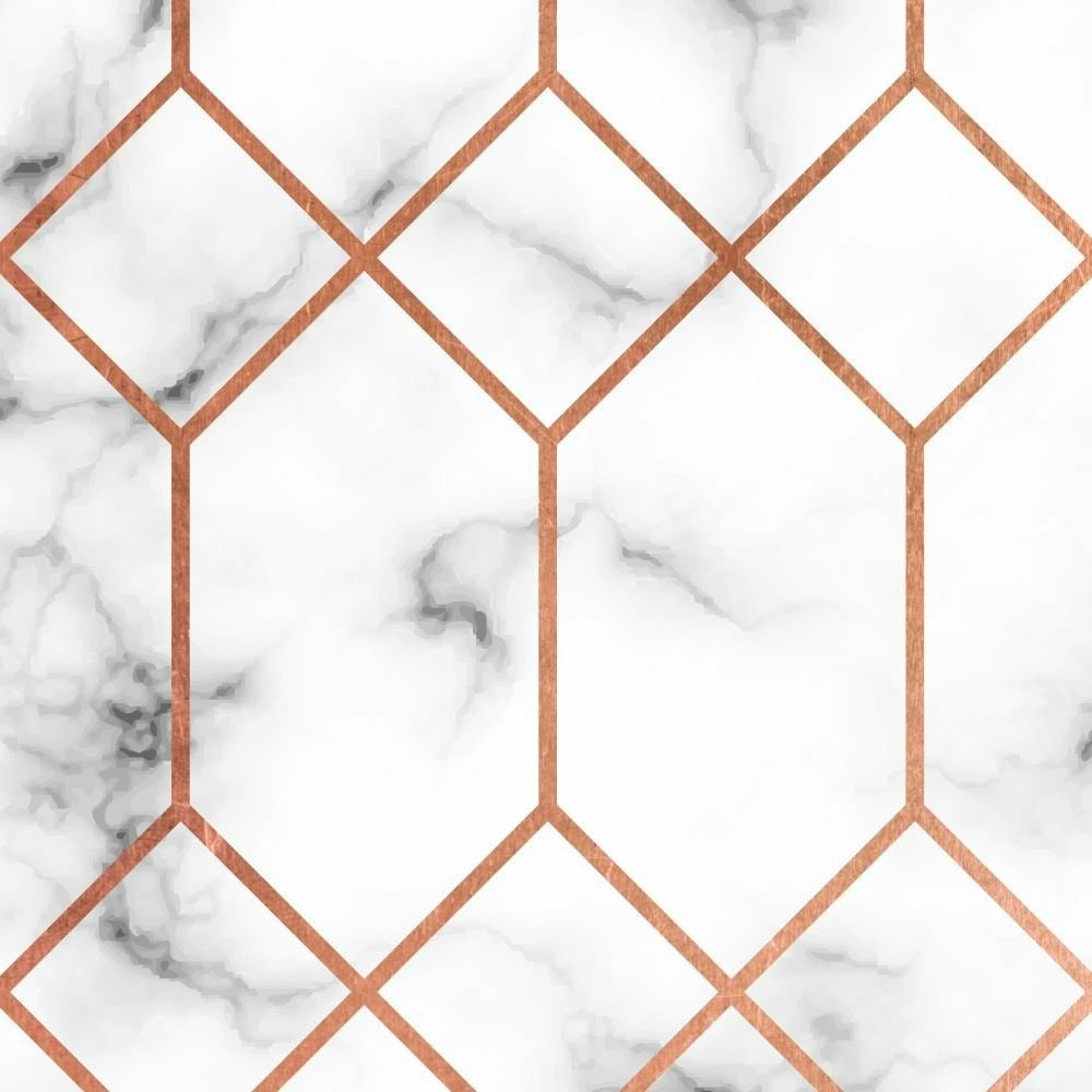 Papel de Parede Geométrico Hexágono Mármore