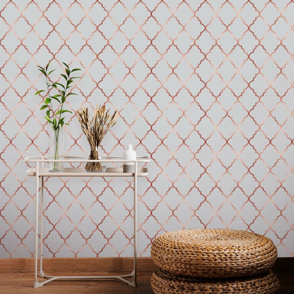Papel de Parede Geométrico Copper Gray