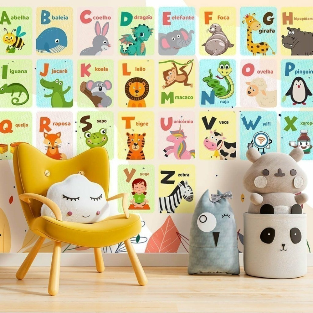 Papel De Parede Personalizado Abcdário Dos Bichinhos Papel De Parede Personalizado Abcdário Dos Bichinhos