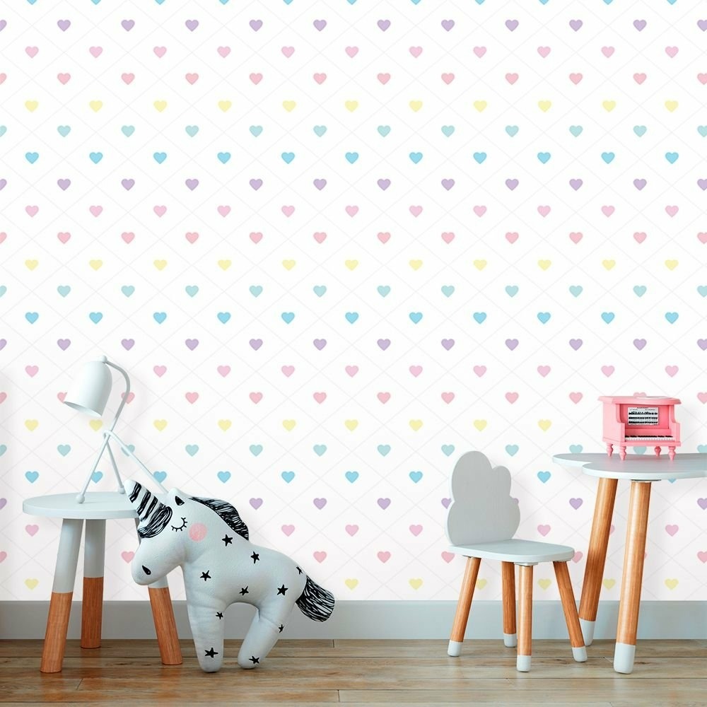 Papel de Parede Infantil Colorful Love