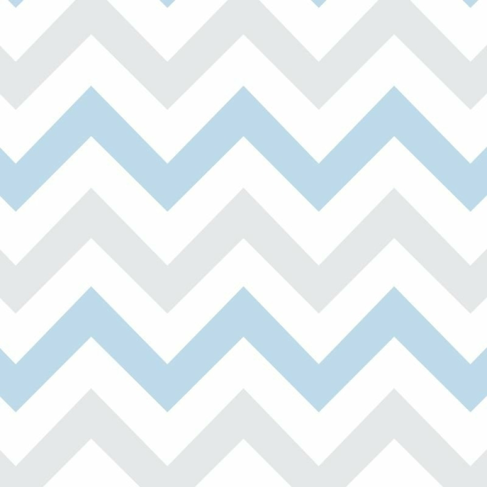 Papel de Parede Chevron Azul e Cinza