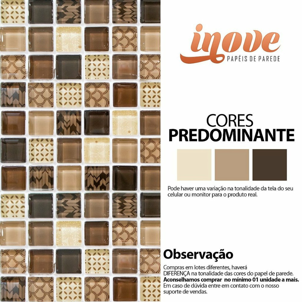 Papel de Parede Pastilhas em Tons Diversos de Marrom