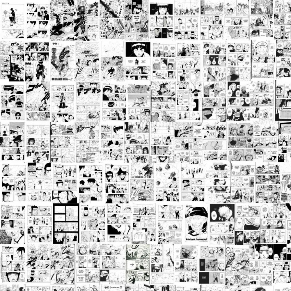 Papel de Parede Personalizado Naruto Anime Preto e Branco Papel de Parede Personalizado Naruto Anime Preto e Branco
