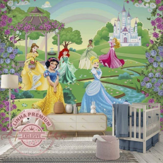 Papel De Parede Personalizado Princesas No Jardim Encantado