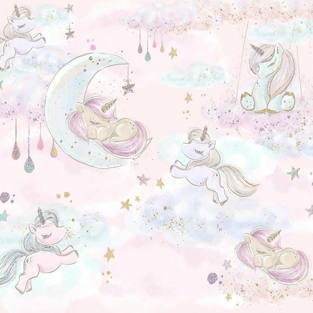 Papel de Parede Personalizado Unicórnios Baby