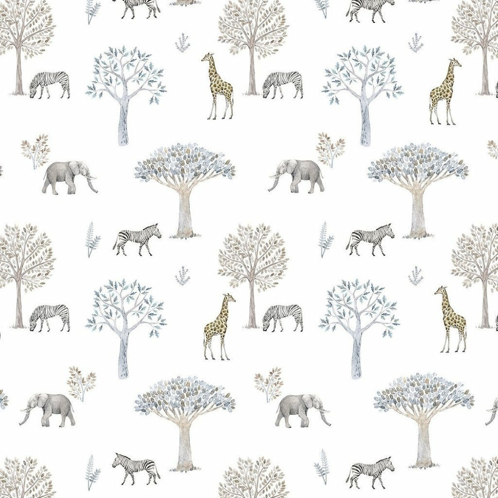 Papel De Parede Personalizado Aquarela Safári
