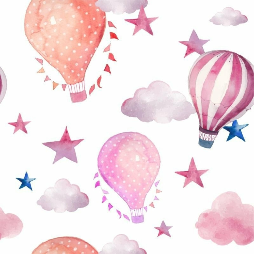 Papel de Parede Baby Balões e Estrelas