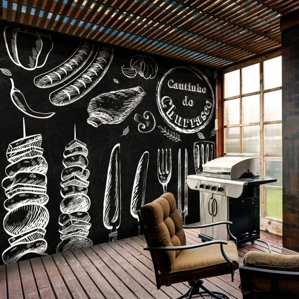 Papel de Parede Personalizado Cantinho Do Churrasco
