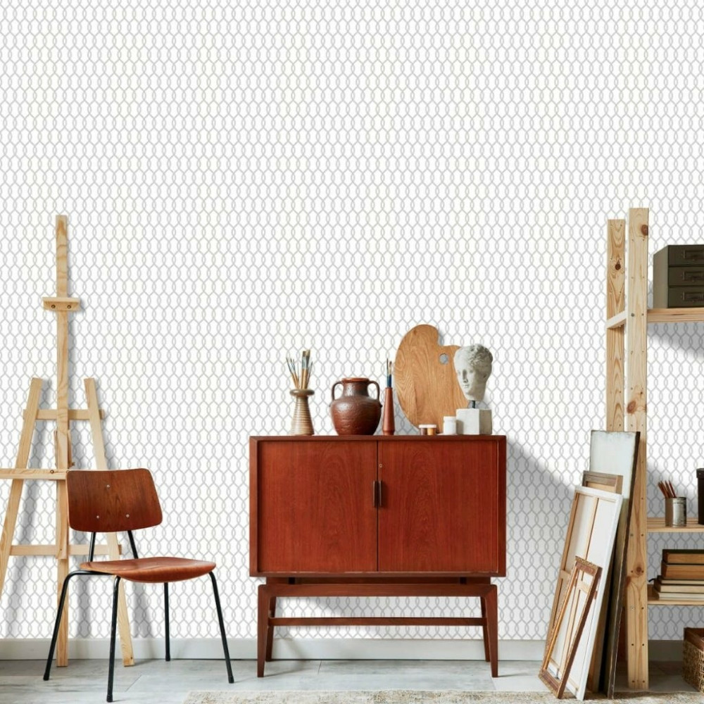 Papel de Parede Personalizado Ondulado Cinza