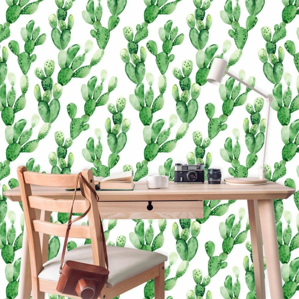 Papel De Parede Personalizado Cactos Aquarela