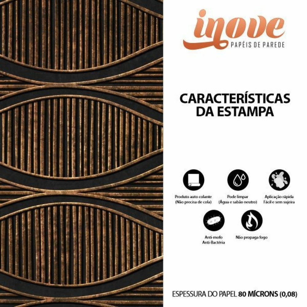 Papel de Parede Elegance Ondas Envelhecidas Marrom