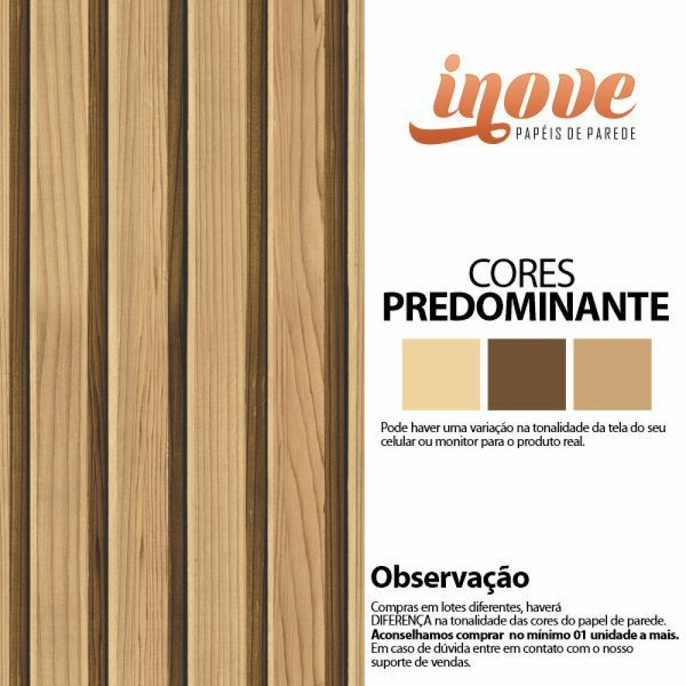 Papel de Parede Madeira Ripada Mascavo