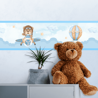 Faixa Decorativa Infantil Ursinho Aviador Cute