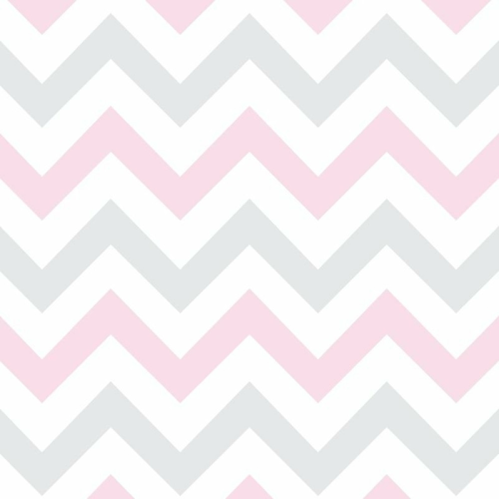 Papel de Parede Chevron Rosa e Cinza