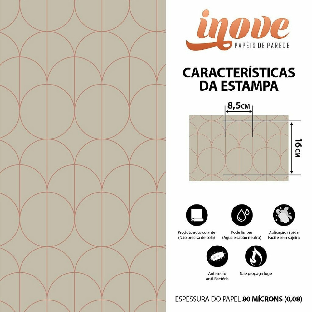 Papel de parede Geométrico Circular Fendi