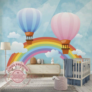 Papel De Parede Personalizado Balões e Arco Íris
