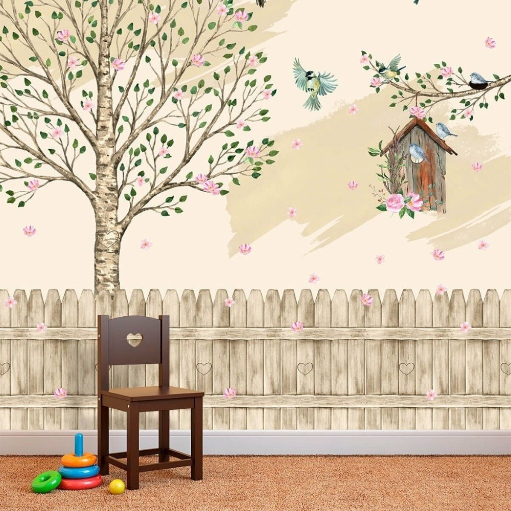 Papel de Parede Personalizado Cercadinho Marrom Papel de Parede Personalizado Cercadinho Marrom