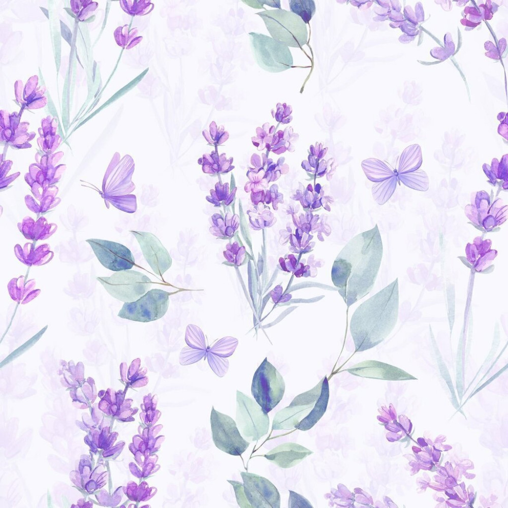 Papel de Parede Personalizado Ramos de Lavanda Papel de Parede Personalizado Ramos de Lavanda