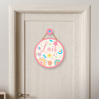 Porta Maternidade Arco Íris Encantado