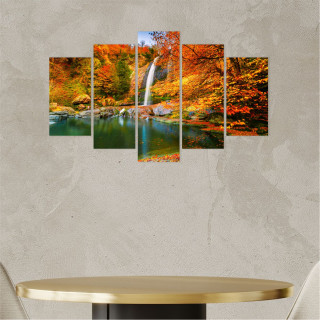 Quadro Mosaico Cachoeira Outono