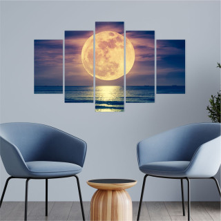 Quadro Mosaico Lua e Mar