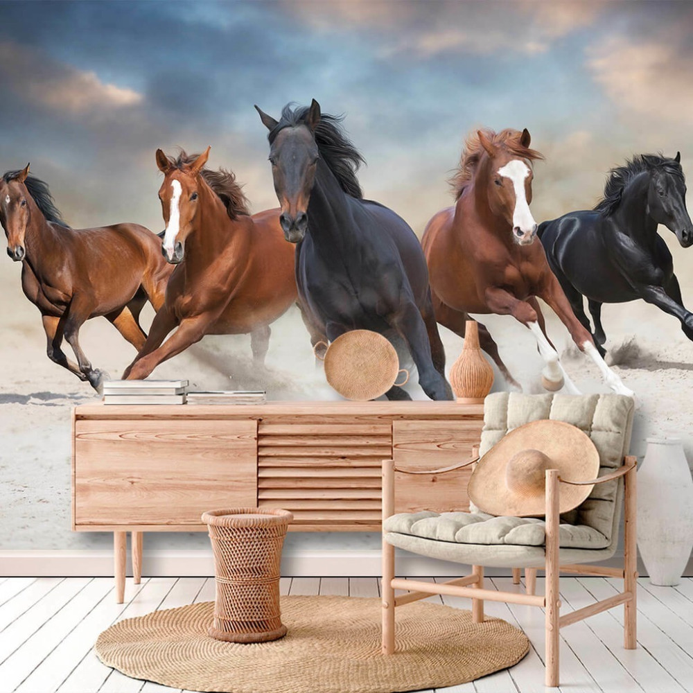 Papel de Parede Personalizado Cavalos Selvagens Papel de Parede Personalizado Cavalos Selvagens