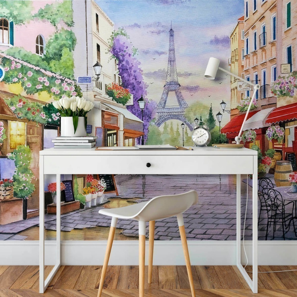 Papel de Parede Personalizado Paris Aquarela dos Sonhos