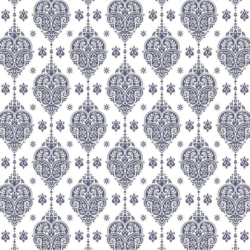 Papel de Parede Personalizado Arabesco Azul