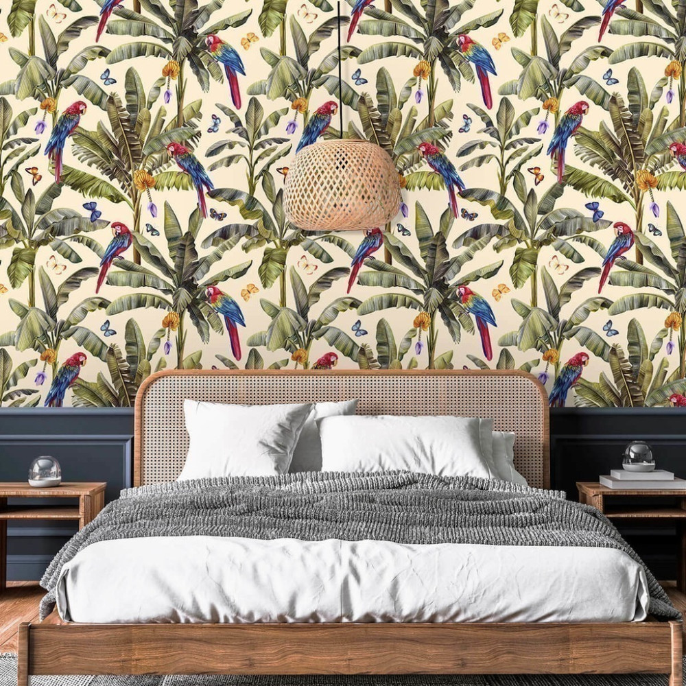 Papel de Parede Personalizado Arara no Paraíso Tropical