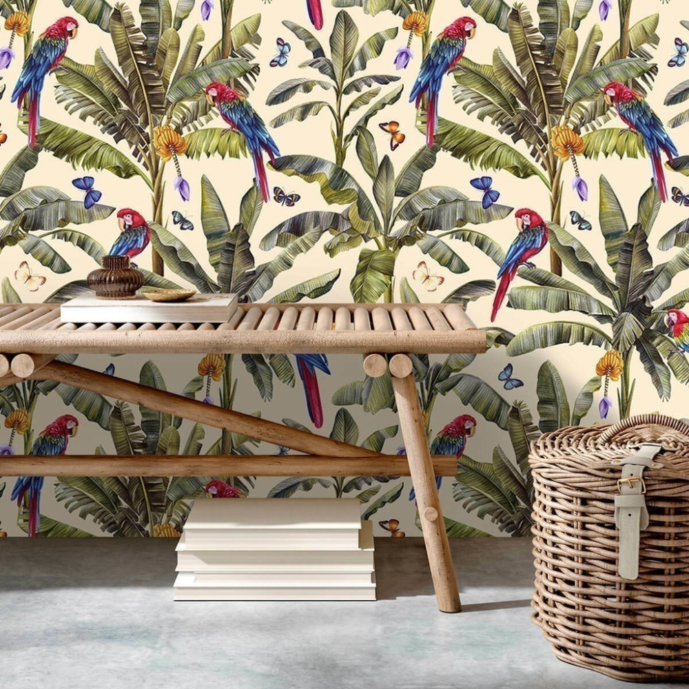 Papel de Parede Personalizado Arara no Paraíso Tropical