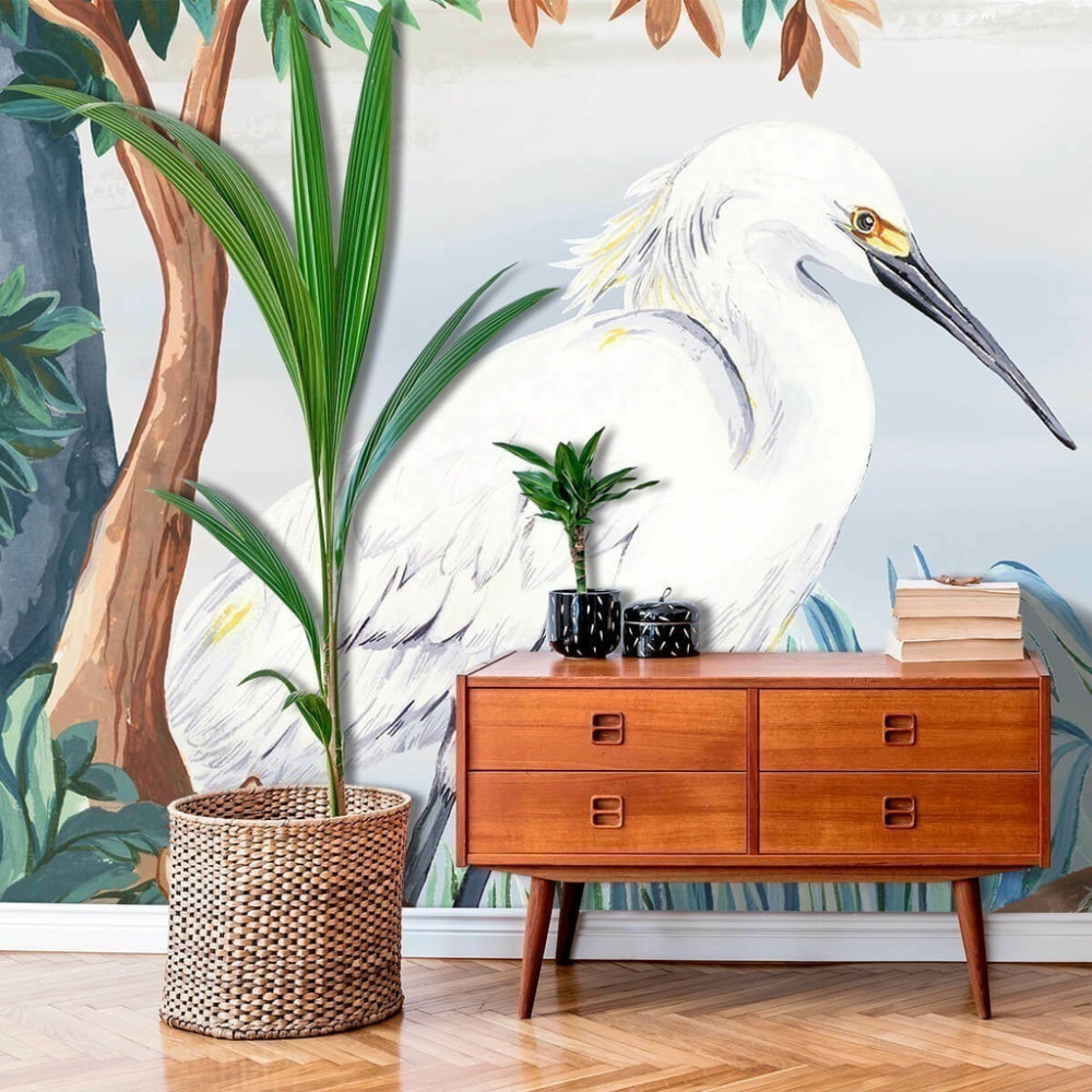 Papel de Parede Personalizado Pluma Branca