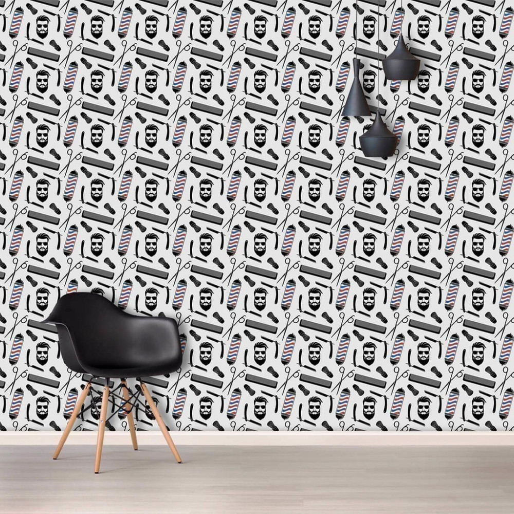 Papel de Parede Personalizado Barber Shop Papel de Parede Personalizado Barber Shop