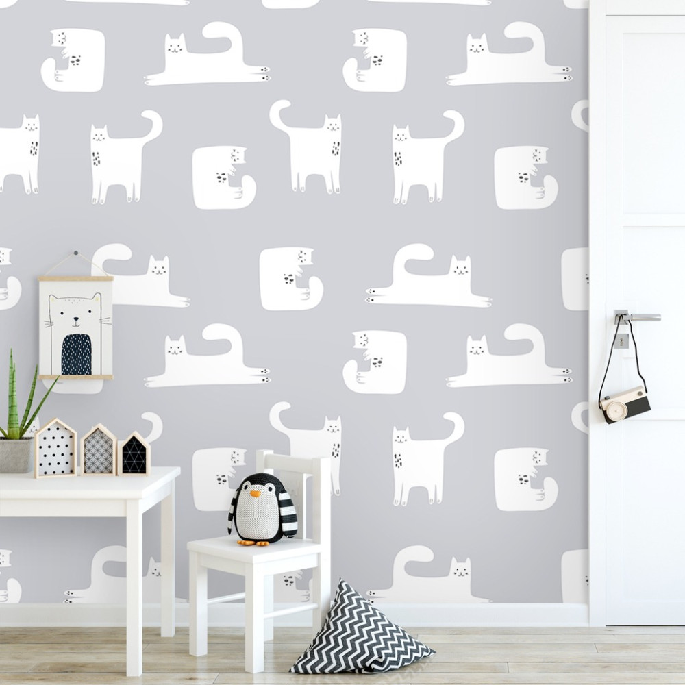 Papel de Parede Personalizado Gatinhos Cute