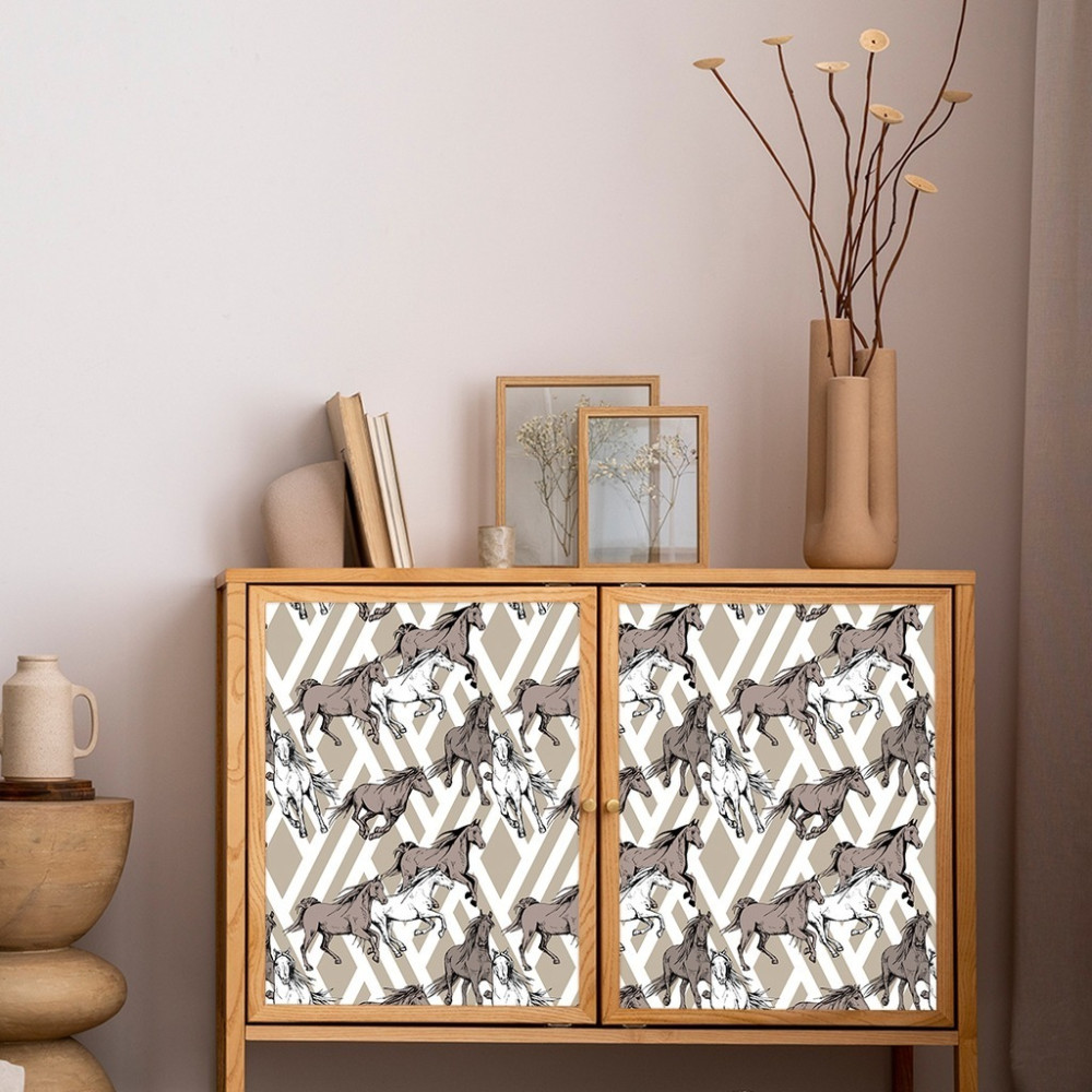 Papel de Parede Personalizado Cavalos Fundo Xadrez Papel de Parede Personalizado Cavalos Fundo Xadrez